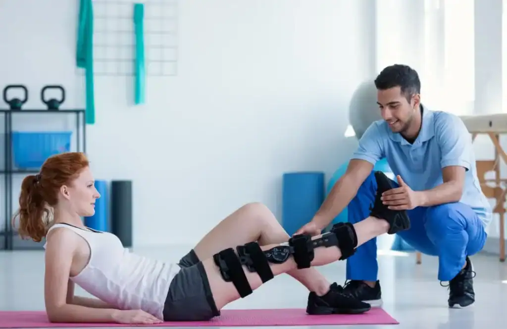 Woman having treatment to help muscle recovery Ramsgate after an injury